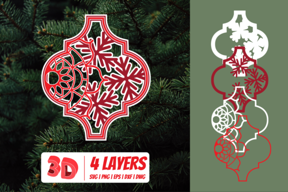 3D Arabesque SVG Cut File for Christmas Branding