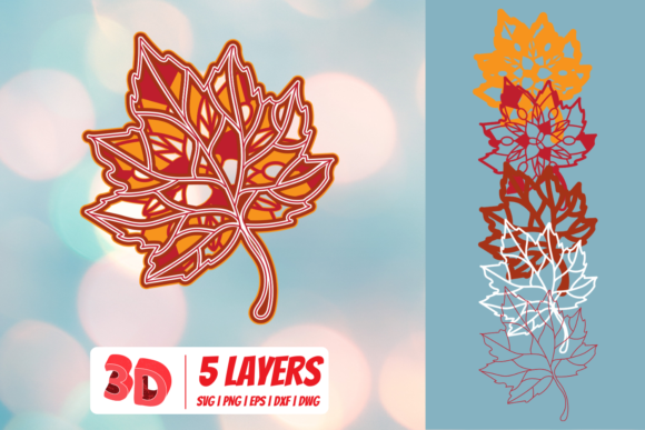 3D Autumn Leaf: 3D SVG for Shadow Boxes