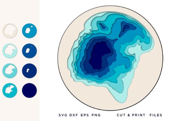 3D Blue Wave, Ocean Depths Multi Layers: 3D SVG Shapes Review