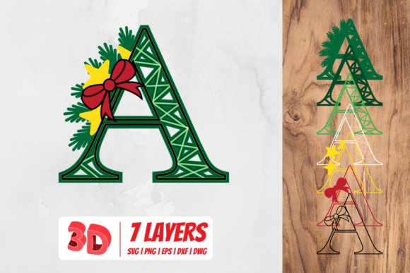 3D Christmas Letter a: 3D SVG for Holiday Content
