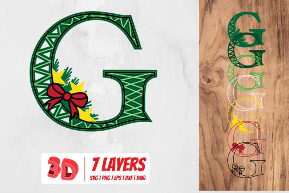 3D Christmas Letter G