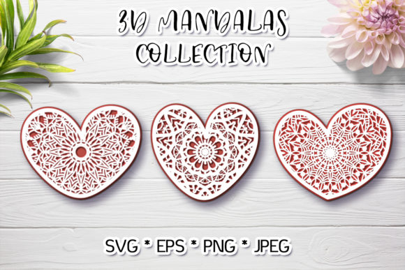 3d Hearts Mandala Svg Review