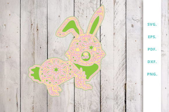 3D Multi Layer Bunny out of Mandala 2: 3D SVG and Shapes Review
