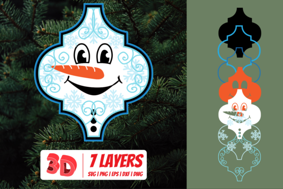3D Snowman Cut File: A 3D SVG for Christmas Branding