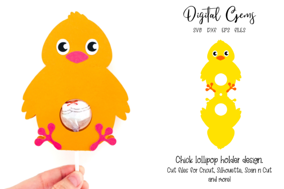 Chick Lollipop Holder Design: 3D SVG Shapes for Branding