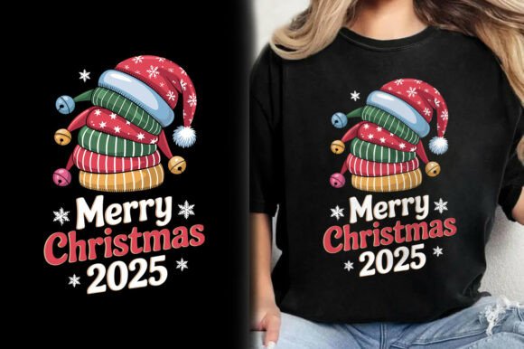 🌟 Festive 2025 Cap T-Shirt Design Graphics for Handmade Creations