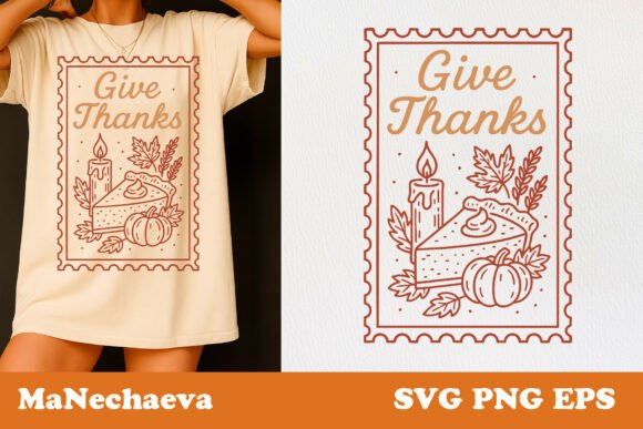 Give Thanks Fall Stamp SVG Graphics and Illustrations Review