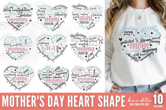 Mother s Day Heart SVG Bundle Graphics and Crafts