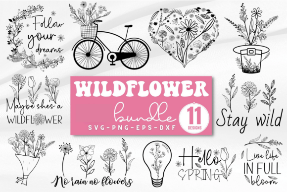 Wildflower SVG Bundle: A Versatile Graphic Design Asset for Crafts and Local Branding